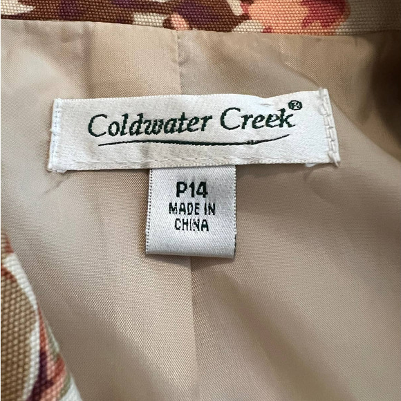 Coldwater Creek Lightweight Jacket in Fall Floral Colors Size 14 Petite. - Picture 4 of 6